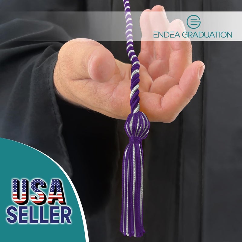 Endea Graduation Single Honor Cord Two-Color (Purple/Silver) - Image 2